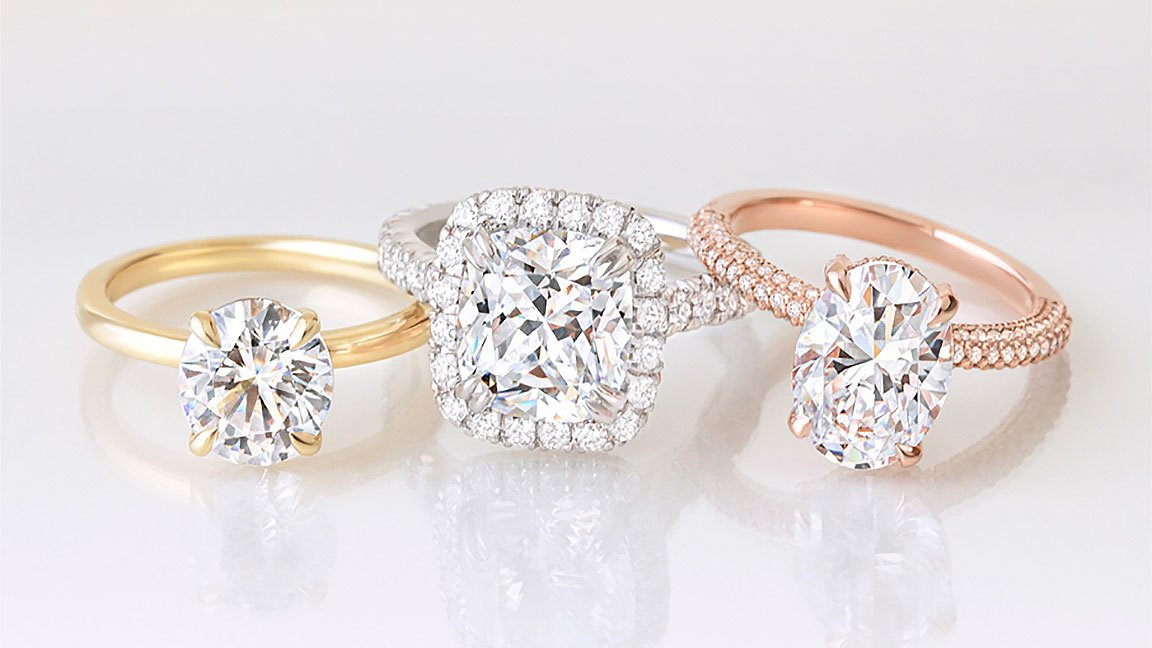 Rose gold engagement ring with oval diamond and diamond details